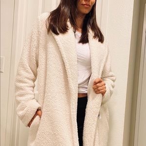 Calvin Klein Longline Teddy Coat Faux Fleece